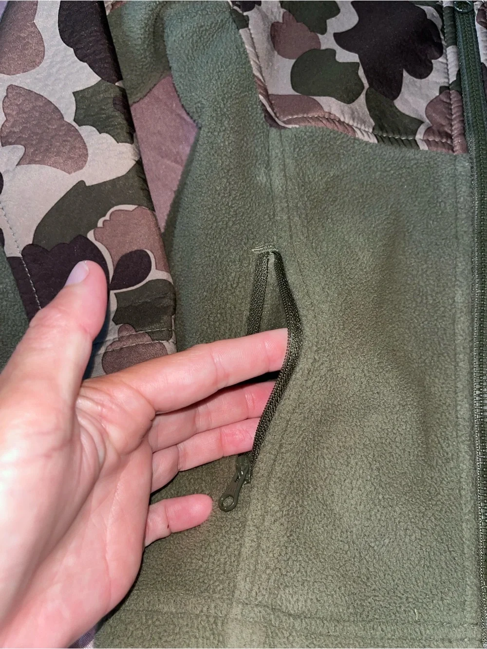 Magellan Outdoors Brown & Olive Camo Fleece Jacket